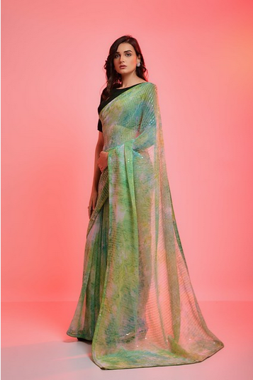 Prizam Color Set Chiffon Party Wear Sarees Catalog